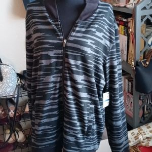 NWT Alfani Black and Gray Long Sleeve Jacket XL